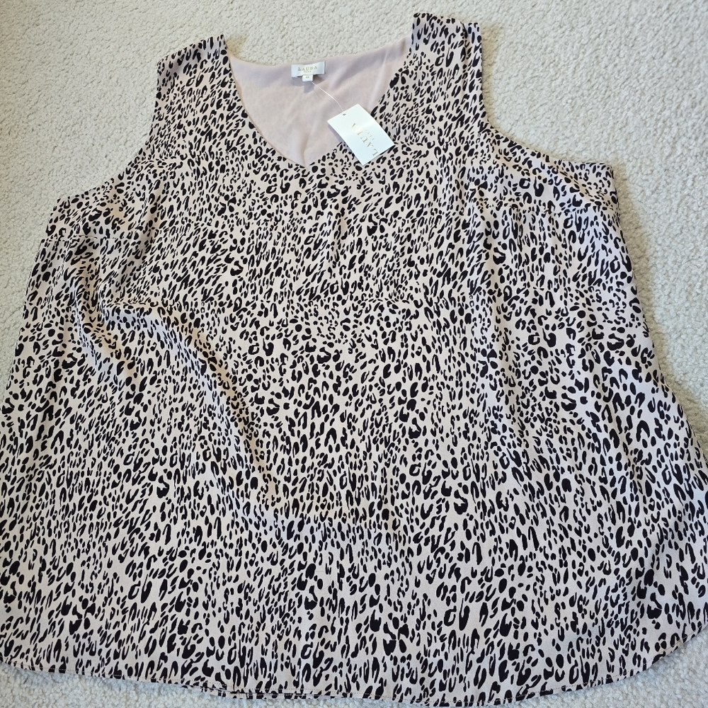 NWT Laura Sleeveless Leopard Print Top – Size 22 / 3X - Picture 2 of 9